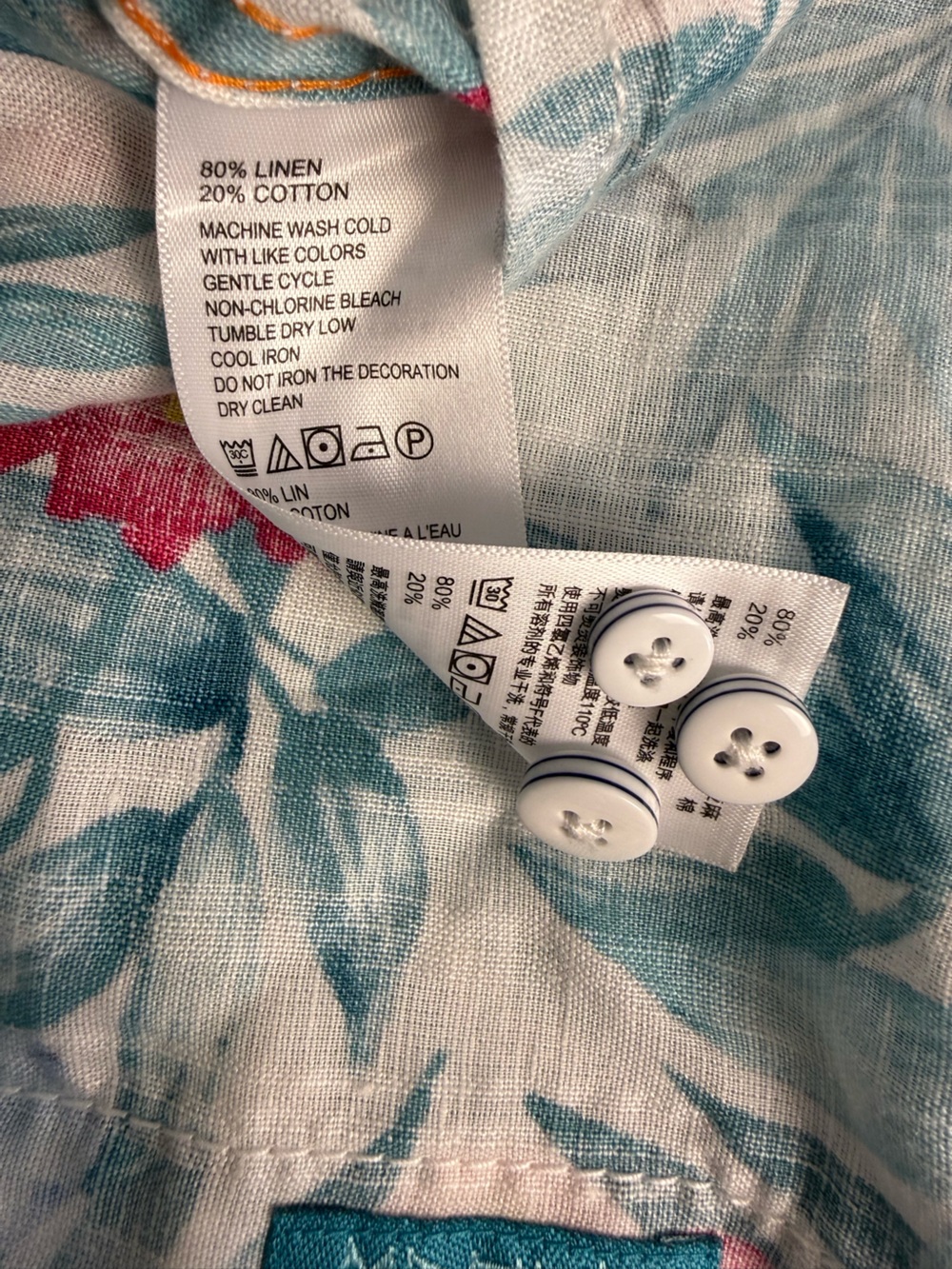 Tommy Bahama Linen Cotton Floral Button-Down Hawaiian Shirt - Picture 14 of 15